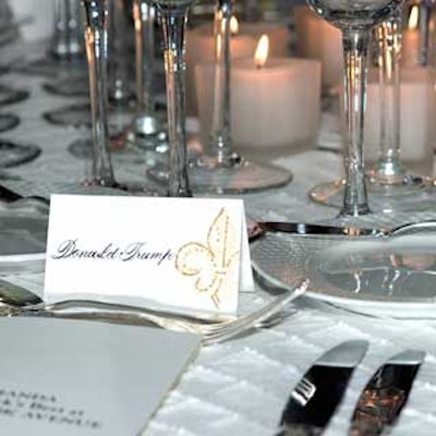 Elegant place cards from B. Larimer were stamped with gold and finished with Margaret Williamson’s calligraphy.