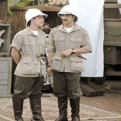 Mustachioed actors donned white pith helmets, boots, and khakis and welcomed guests to the event.