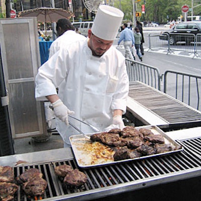 For I Love New York’s event on Thursday night RCano Events set up grills on the sidewalks in front of the Time Warner Center.