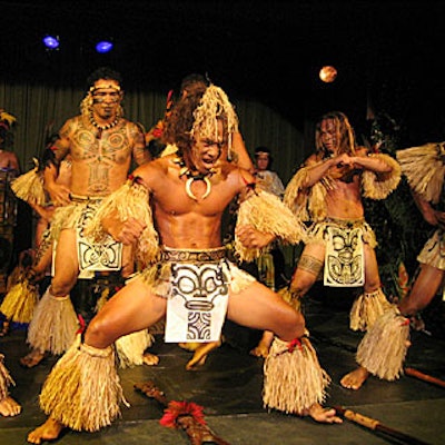 Nuku a Haka, a group of brawny Marquesan male dancers, performed a rousing, stomping, thigh-slapping routine.