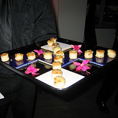 Taste served mini risotto cake hors d’oeuvres.