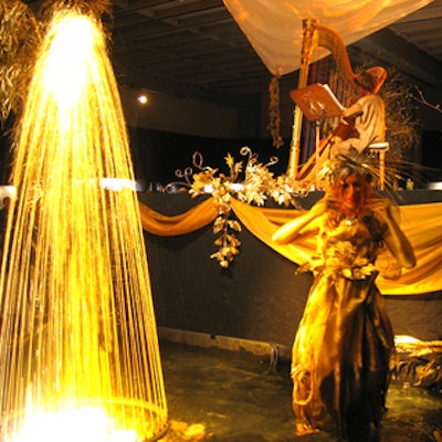 Goldcorp Inc.'s annual general meeting at the Metro Toronto Convention Centre included golden fairies, fountains, and a musician playing ambient music during the three-hour trade show and cocktail reception.