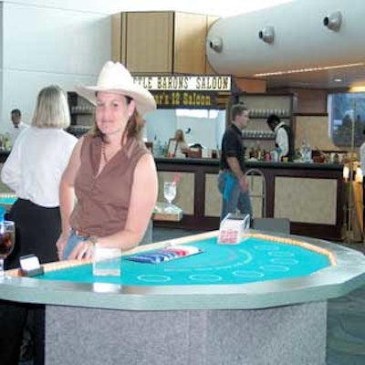 At the American Cancer Society's 2005 Cattle Barons' ball, American Convention Entertainment Services set up gaming tables run by professional dealers.