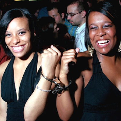 At Justice magazine’s launch party at Plus, guests played with the toy handcuffs that served as decor.