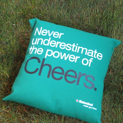 Pillows promoted Heineken's new corporate catchphrases.