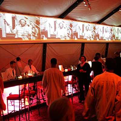 An 80-foot-long video wall depicted memorable Apollo Theater performances at the Apollo Theater Foundation's spring benefit.