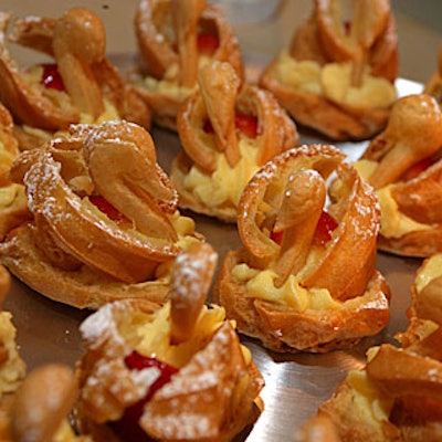 Guests could indulge in pastry swans from Ceci Cela Patisserie.