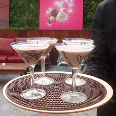Rich Godiva 'Truffletinis' included creamy Godiva liquor and Ciroc vodka in chocolate-drizzled martini glasses.