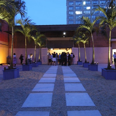 Palm trees decorated the back entrance at Skylight for Travel & Leisure’s World’s Best awards party.