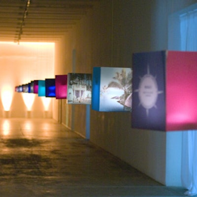 Cube-shaped lamps in the venue’s long hallway made for an unexpected display of the 32 award winners.