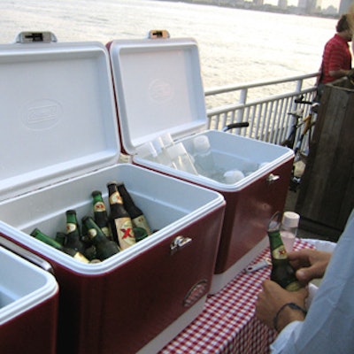 Guests could grab a Dos Equis from a line of coolers.