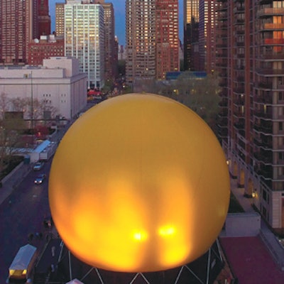 For the launch of Dyson's latest line of vacuum cleaners, EventQuest constructed an 80-foot sphere in a privately owned, open patch of ground opposite Lincoln Center.
