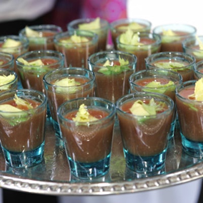 Patina served chilled gazpacho shooters at the preconcert benefit reception.
