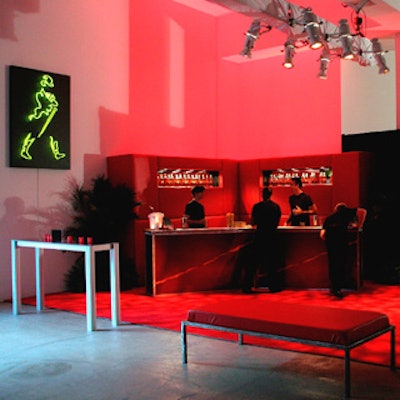 At Diageo North America’s 200th birthday celebration for Johnnie Walker founder John Walker, the brand’s Red Label Scotch was served in a red area with red carpet, furniture, and a bar.