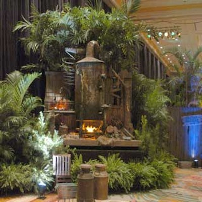 A fire stove served as one of the props lining the perimeter of the ballroom.