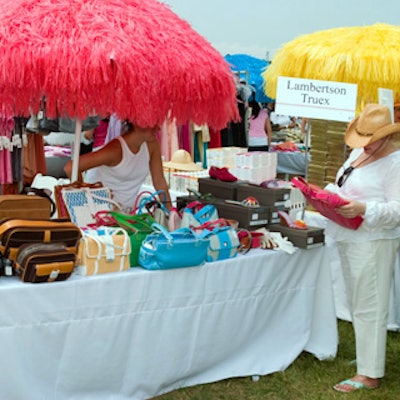 Designers sold their products beneath colorful umbrellas from Confetti Bay Umbrellas.