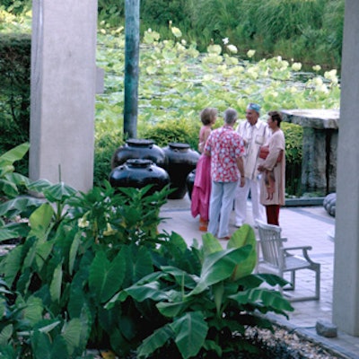 Guests had cocktails on the reserve's outdoor areas.