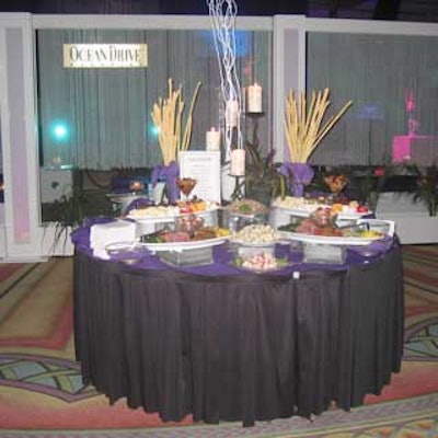 Catering by the Loews Miami Beach Hotel included a tapas bar with assorted cheeses, olives, and breads.