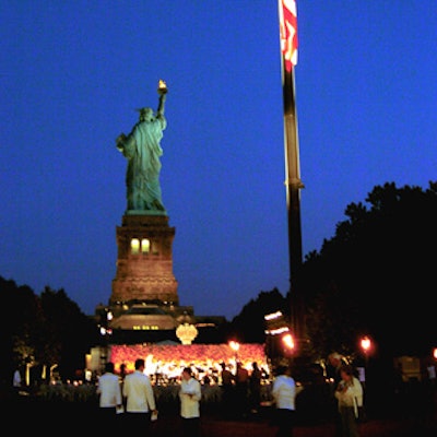 The Statue of Liberty on Liberty Island provided a one-of-a-kind backdrop for the 1,600 guests at Imperia Vodka's U.S. launch.