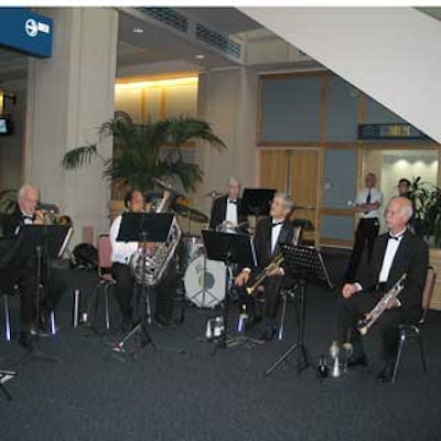 Florida Fanfare Brass performed buoyant jazz in the Tampa Convention Center's lobby.