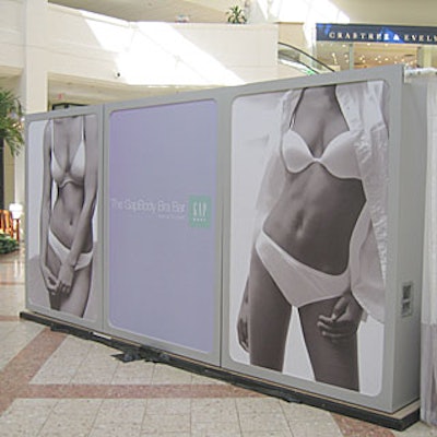 Apart from New York (where the Bra Bar was located within the Fashion Week tents at Bryant Park), Gap's mobile marketing campaign set up inside shopping centers like Miami's Aventura Mall.