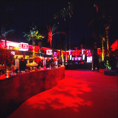 A 48-foot-long curving bar recalled the bar at the Tropicana Club in Cuba.