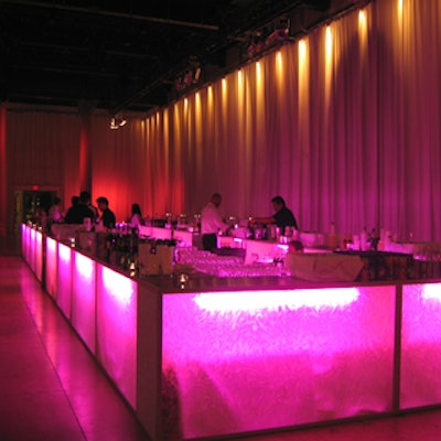 Yukon Events supplied a 70-foot-long, pink-lit bar with a swirling, watery design.