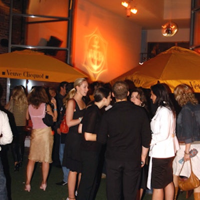 Eric Vidmar decorated the grassy area of Sky Studios’ various outdoor spaces with umbrellas with the Veuve Clicquot logo.