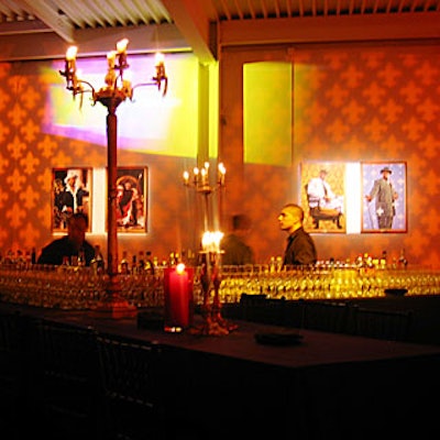 VH1's Hip Hop Honors awards pre-party at Splashlight Studios had a regal atmosphere, with tall candelabras and a fleur-de-lis pattern projected on the walls.