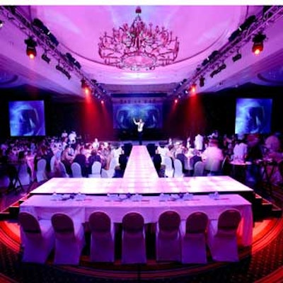 The main room of the 16th annual Headdress Ball, called Mission: Headdress. Shaken Not Stirred, offered a lounge, ice bars, dramatic lighting and continuous entertainment at Omni Orlando Resort at ChampionsGate.