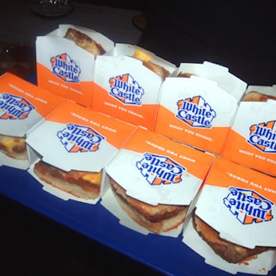 Match Catering and Eventstyles’ servers passed White Castle burgers in the boxes.