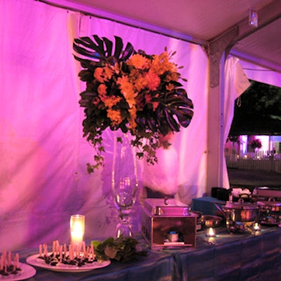 Chad Finucan Floral Design's large floral arrangements graced the buffet stations.