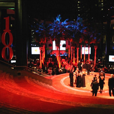 Eyemag Media filled the room with red light.