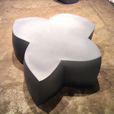 Heller furniture donated these unusual flower-shaped seats from its Frank Gehry collection for the cocktail area and the after-party space.