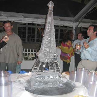 White Glove Catering created an Eiffel Tower made of ice.