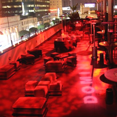 Moondance Events and Entertainment removed the venue’s curtains to reveal the city lights beyond large windows opening onto the terrace.