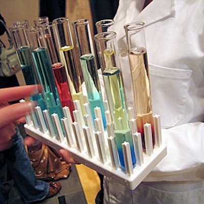 Guests of hair care brand Joico’s laboratory-theme 30th anniversary party at 26 & Helen Mills Theater drank champagne cocktails from test tubes.