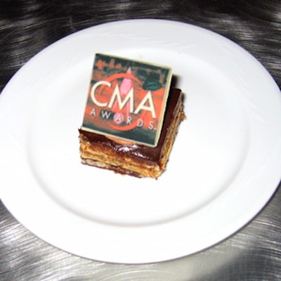 The Marriot Marquis’ dessert menu included opera cakes with the CMA logo in white chocolate.