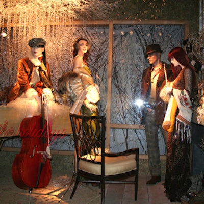 The holiday windows featured mannequins outfitted in the retailer's latest designer fashions.