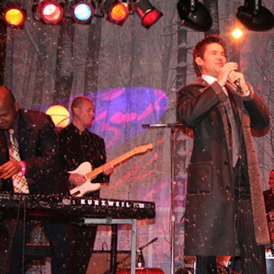 Canadian singer Matt Dusk performed on a stage set up outside the store.