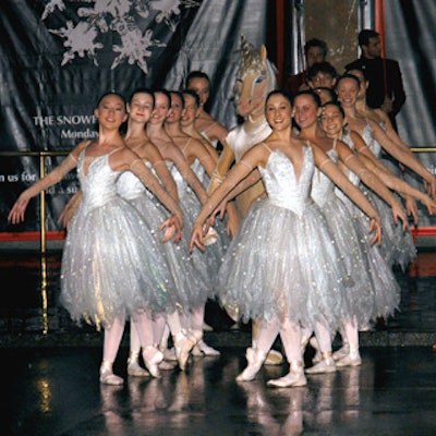 For Saks Fifth Avenue’s holiday window unveiling, American Ballet Theatre students danced in the middle of Fifth Avenue.