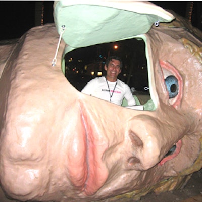 An information booth at the fair's Art Positions sector at Collins Park embodied art.