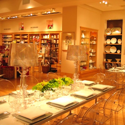 Nicholas Pinney of Nicholas Pinney Designs designed the dining area at Williams-Sonoma for the Canadian Foundation for AIDS Research's Bloor Street Entertains fund-raiser.