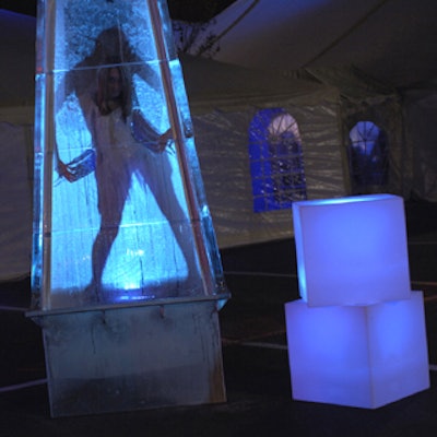 On the Ice side, a dancer performed in a frozen pyramid from Cassidy's Ice.