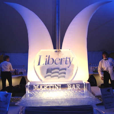 An icy martini bar by Ice Caters was the coolest spot in the party.