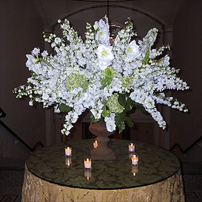Flowers by Richard Salome Flowers included this lavish arrangement outside the ballroom at the Pierre.