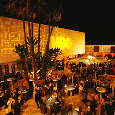 HBO’s poolside Golden Globes after-party at the Beverly Hilton featured a masculine look in gold and bronze from designer Billy Butchkavitz.