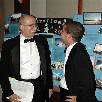 Projects Plus Inc.'s Pat De Sibio (left) and Robert DeDominic spoke before the Outward Bound benefit began.