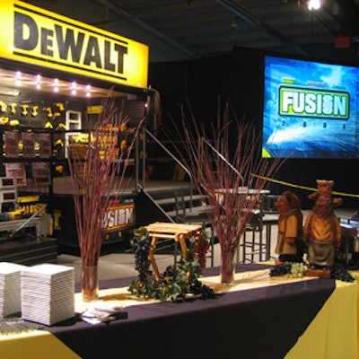 B&D used displays and large electronic screens to showcase its various brands, including DeWalt, Delta, and Porter Cable.