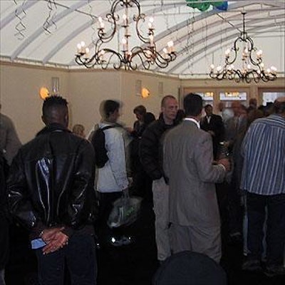 After the broadcast, the crowd went upstairs to the restaurant's tented terrace.